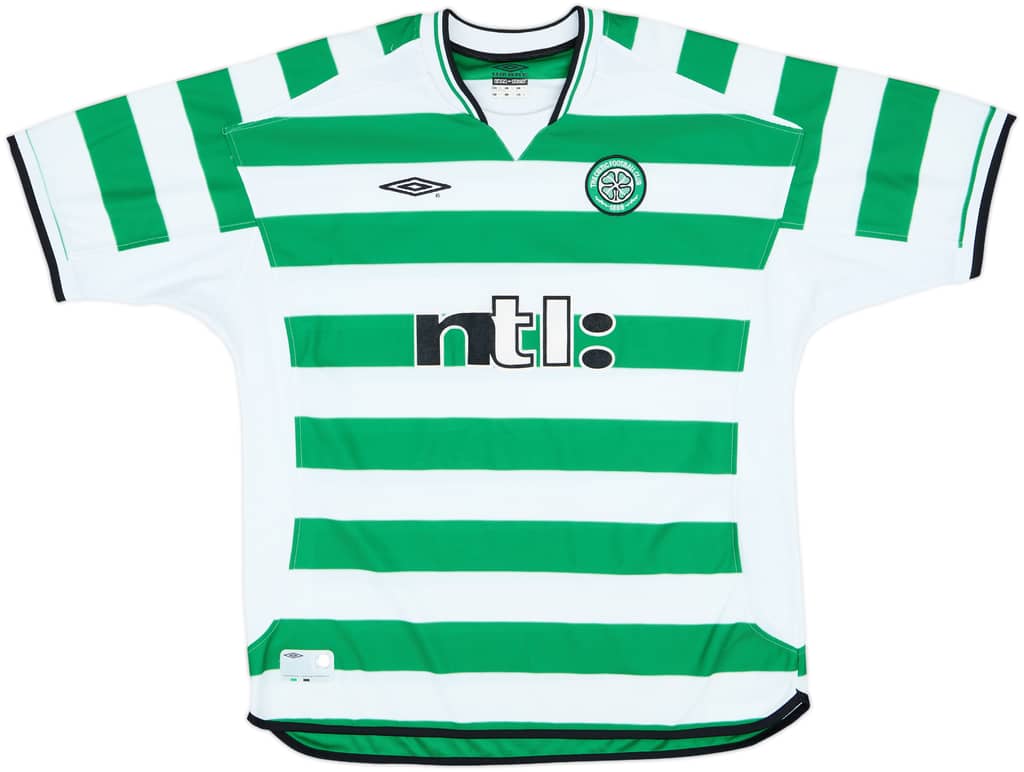 2001-03 Celtic Home Shirt Larsson #7 - 8/10 - (S)