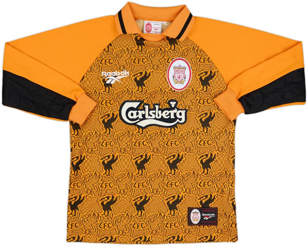 1996-97 Liverpool GK Shirt & Shorts - 8/10 - (L.Boys)