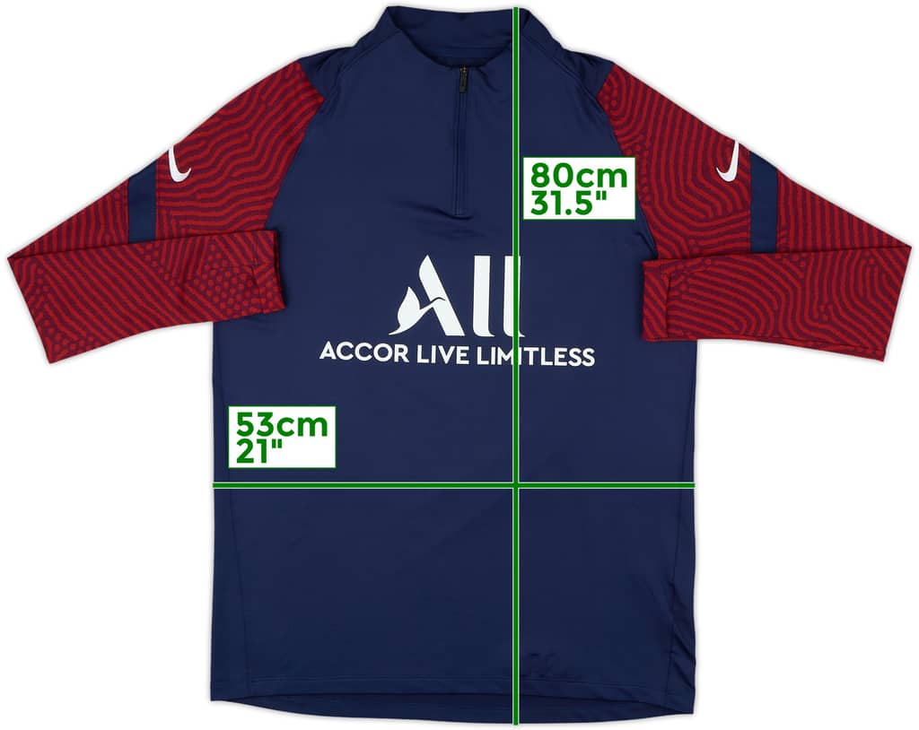 2020-21 Paris Saint-Germain Nike 1/4 Zip Drill Top - 10/10 - (L)