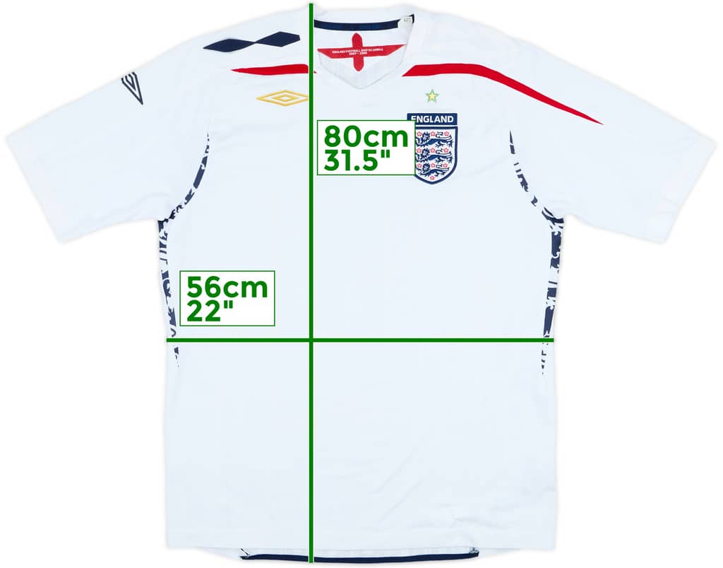 2007-09 England Home Shirt - 4/10 - (L)