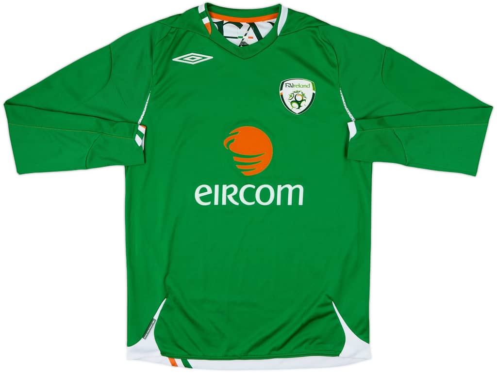 2006-08 Ireland Home L/S Shirt - 9/10 - (S)