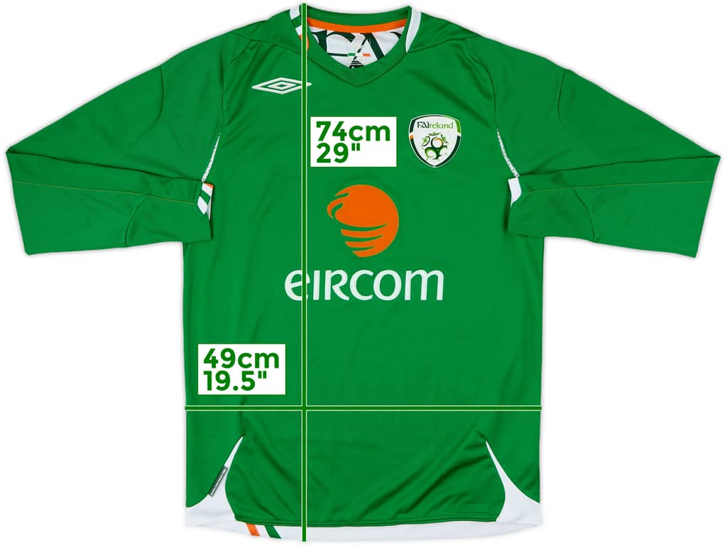 2006-08 Ireland Home L/S Shirt - 9/10 - (S)