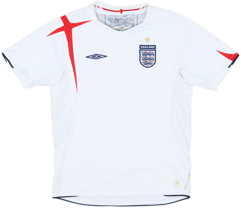 2005-07 England Home Shirt - 5/10 - (M.Boys)