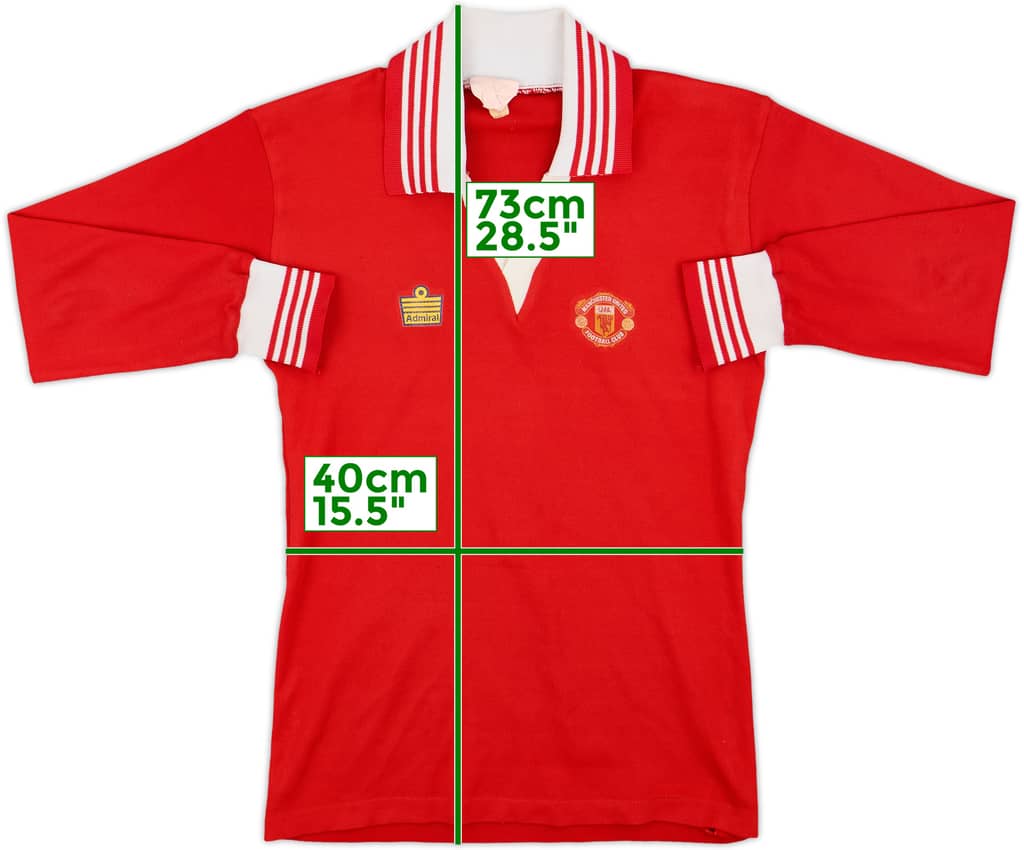 1976-80 Manchester United Home L/S Shirt - 8/10 - (L)