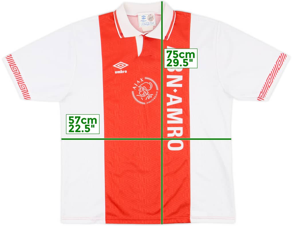 1991-93 Ajax Home Shirt - 9/10 - (M)