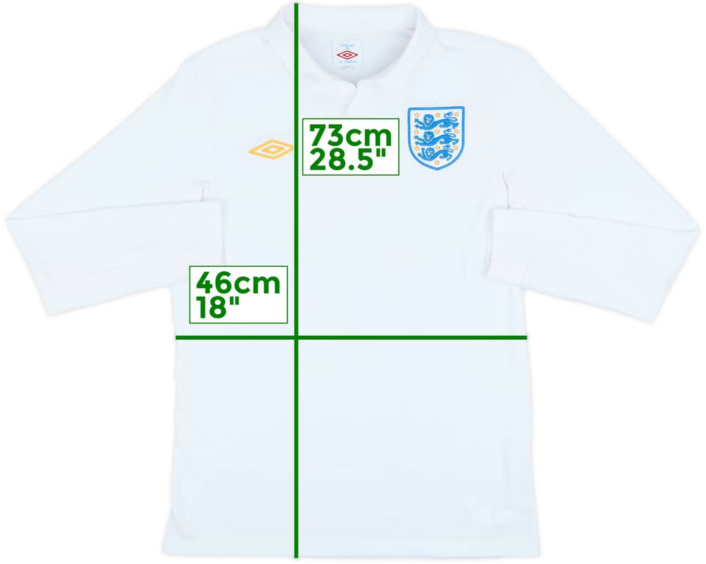 2009-10 England Home L/S Shirt - 5/10 - (M)