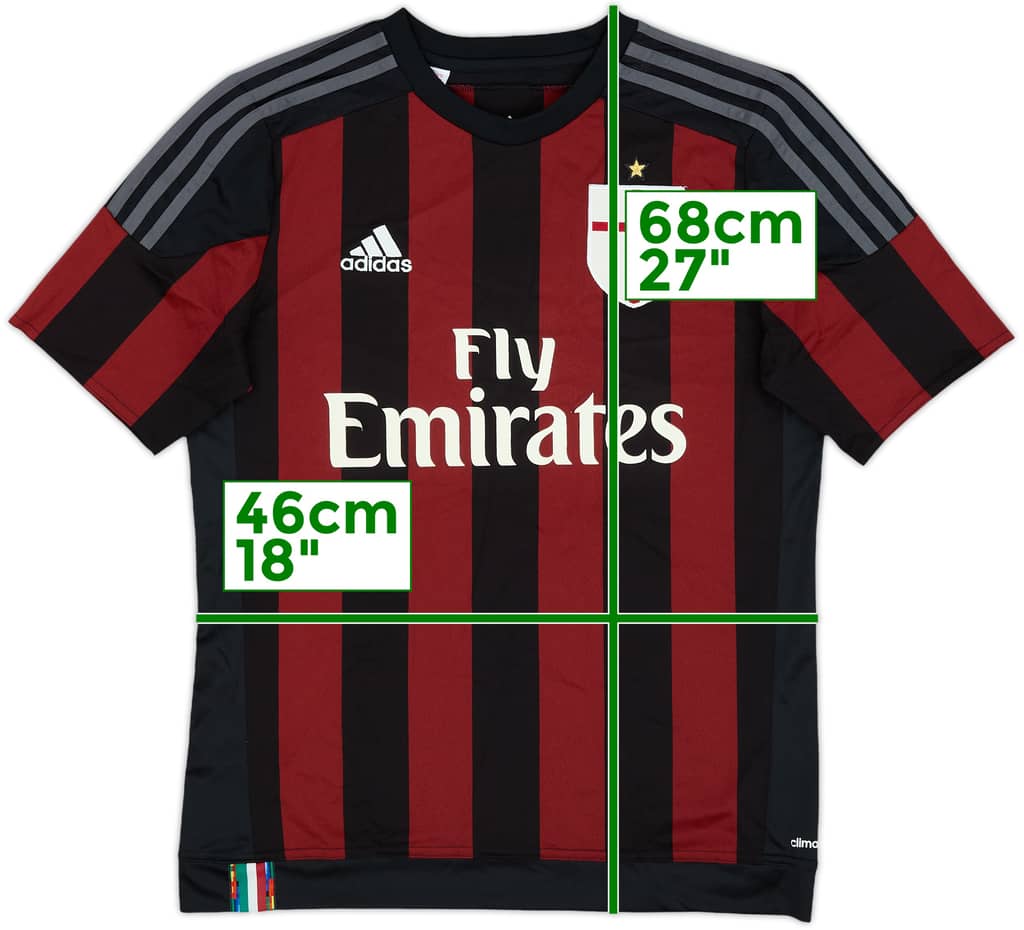2015-16 AC Milan Home Shirt - 5/10 - (XL.Boys)