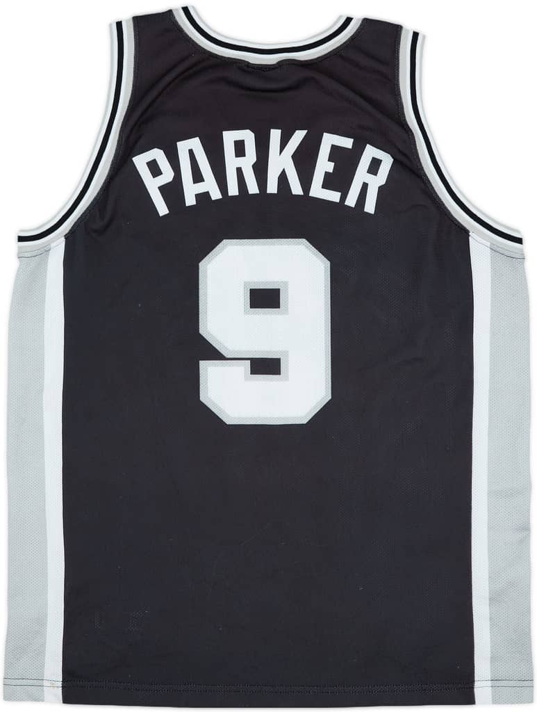 2001-02 San Antonio Spurs Parker #9 Champion Away Jersey - 8/10 - (L)