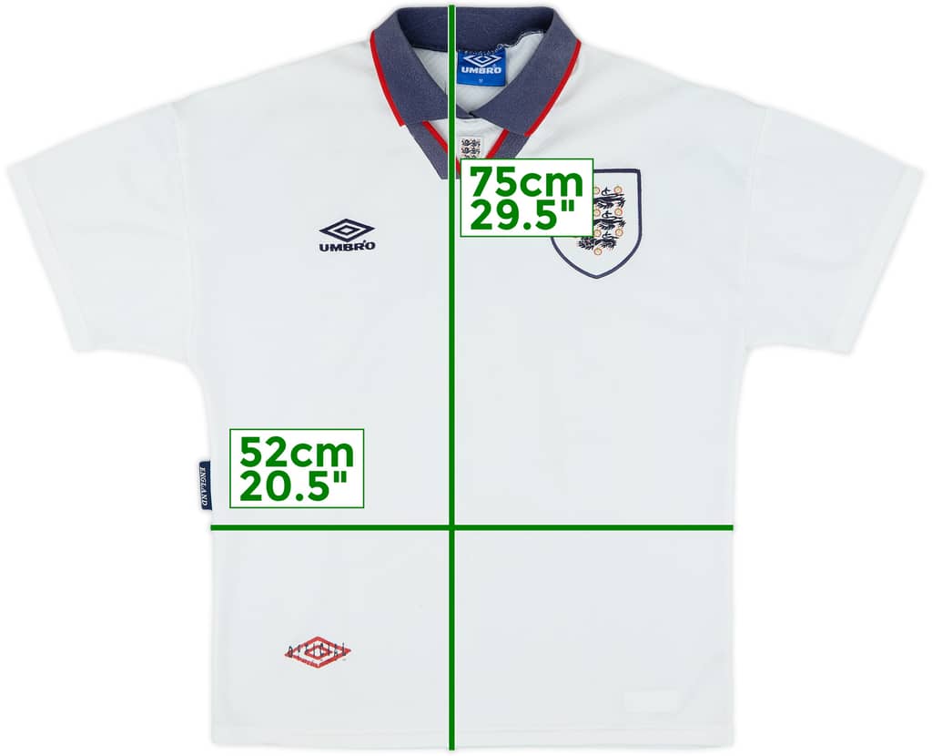 1993-95 England Home Shirt - 8/10 - (M)