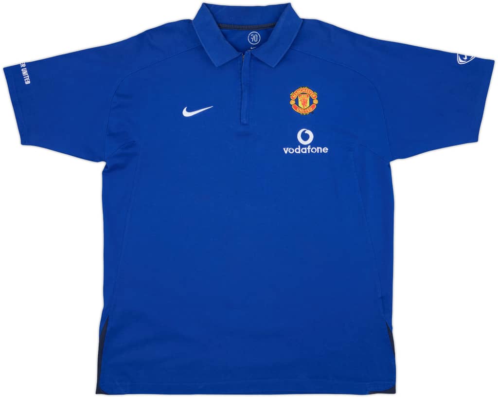 2005-06 Manchester United Nike 1/4 Zip Polo Shirt - 8/10 - (XL)