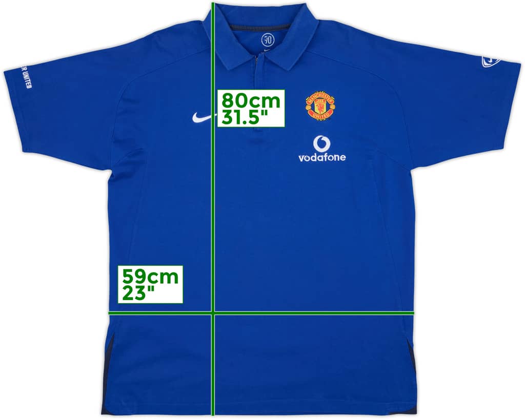 2005-06 Manchester United Nike 1/4 Zip Polo Shirt - 8/10 - (XL)