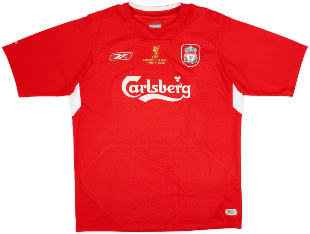 2004-06 Liverpool 'Carling Cup Final' Home Shirt - 5/10 - (L)
