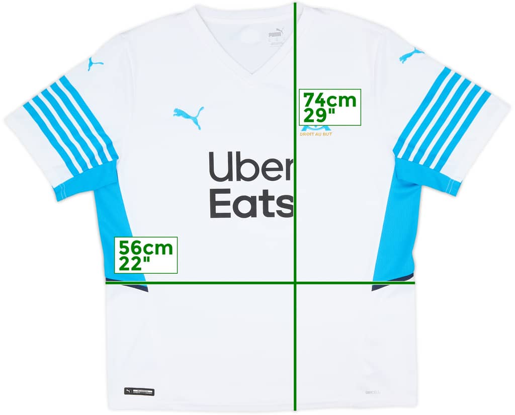 2021-22 Olympique Marseille Home Shirt - 10/10 - (XL)