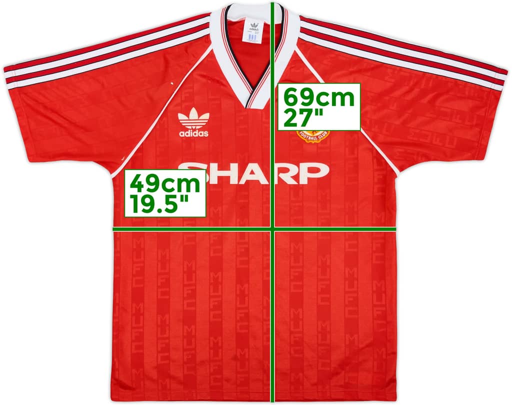 1988-90 Manchester United Home Shirt - 8/10 - (M/L)