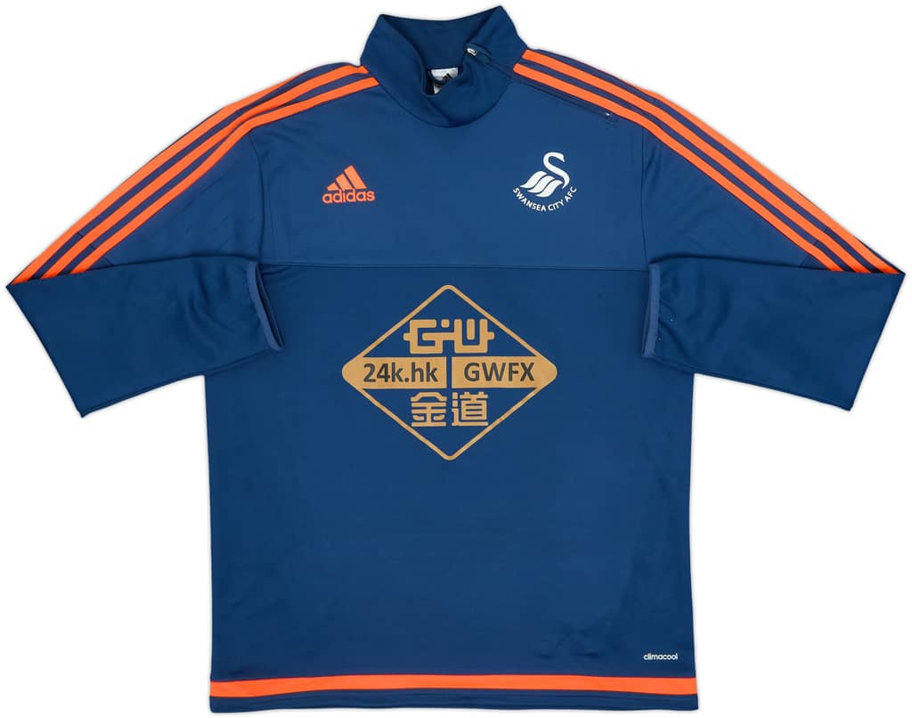 2015-16 Swansea adidas 1/4 Zip Drill Top - 8/10 - (L)