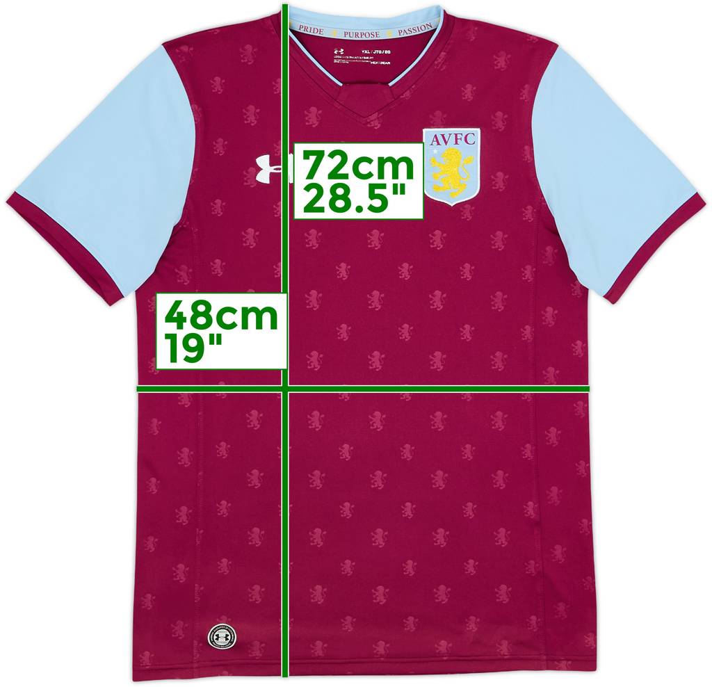 2017-18 Aston Villa Home Shirt - 8/10 - (XL.Boys)