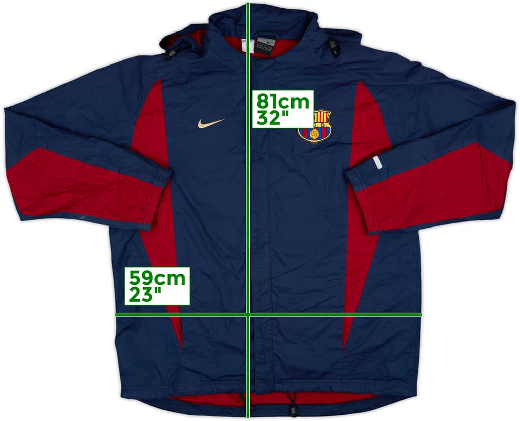 2002-03 Barcelona Nike Hooded Rain Jacket - 8/10 - (M)