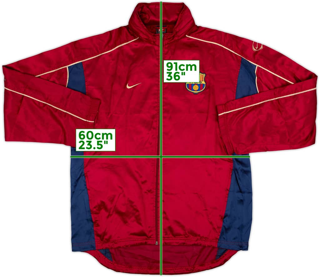 2001-02 Barcelona Nike Hooded Rain Jacket - 8/10 - (L)