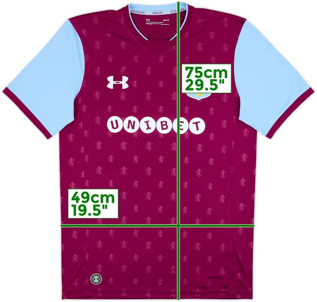 2017-18 Aston Villa Home Shirt - 9/10 - (M)