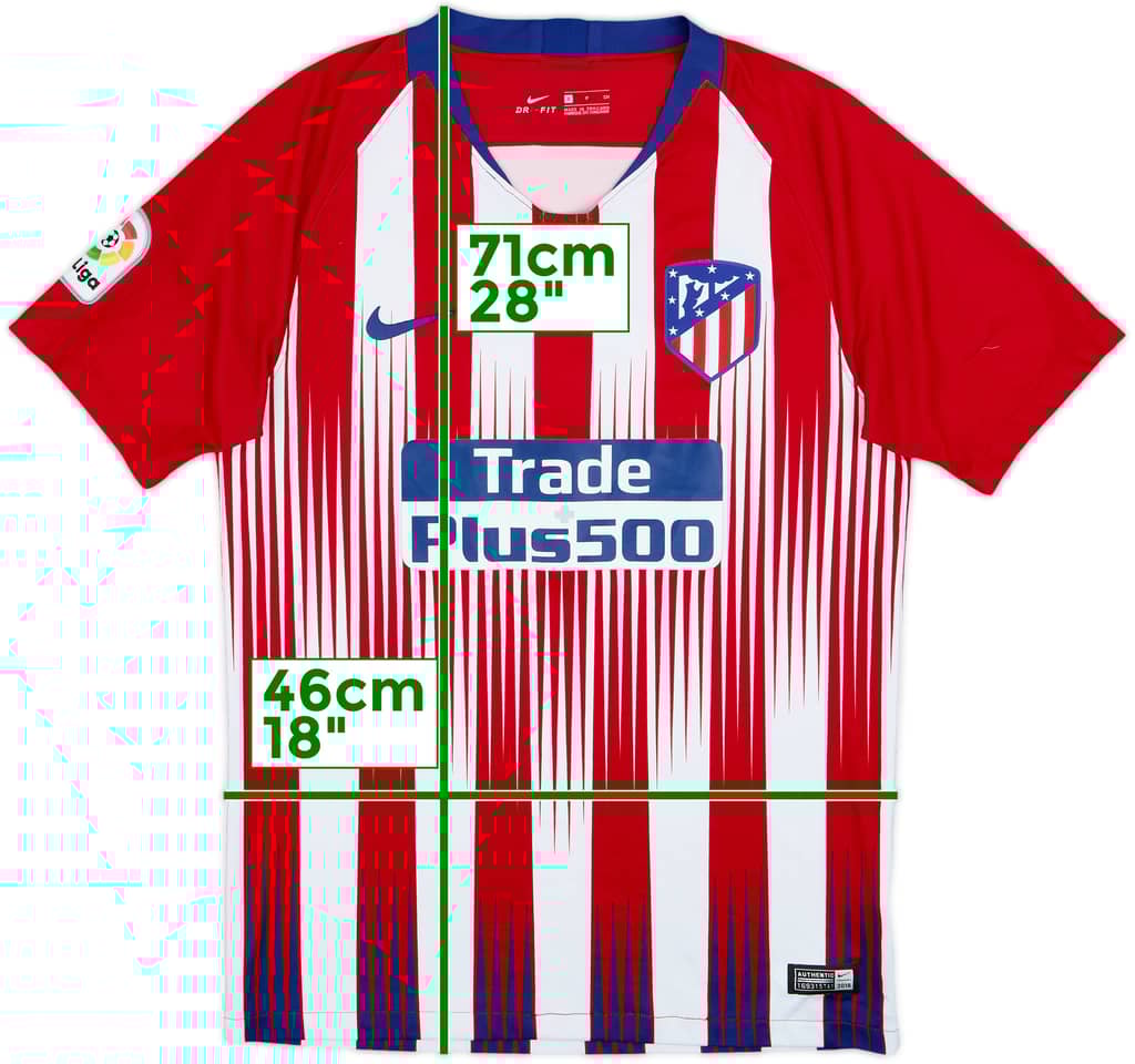 2018-19 Atletico Madrid Home Shirt - 6/10 - (S)
