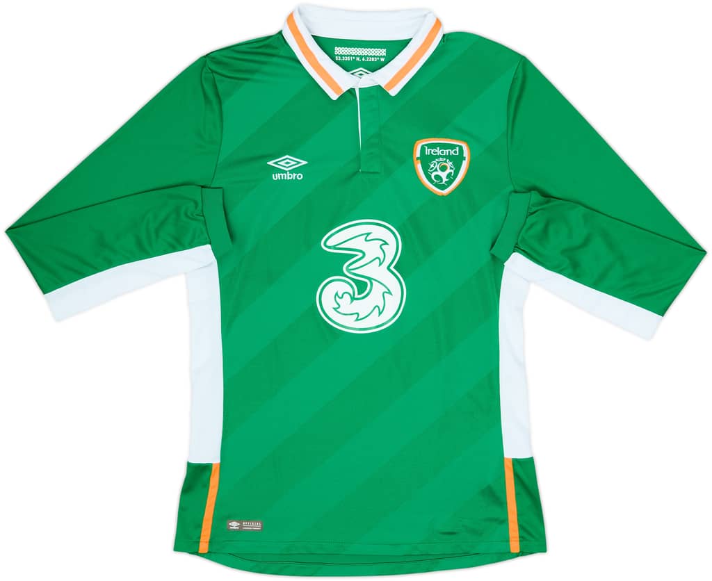 2016-17 Ireland Home L/S Shirt - 8/10 - (M)