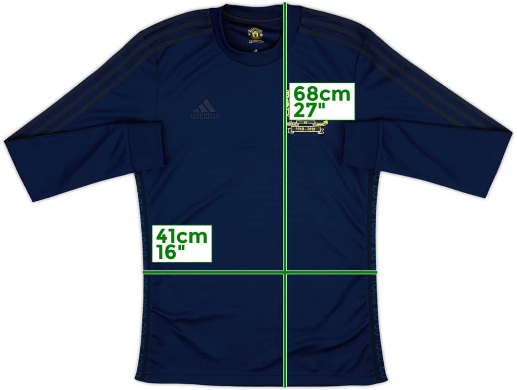 2018-19 Manchester United adidas Retro '1968' L/S Shirt - 9/10 - (XS)