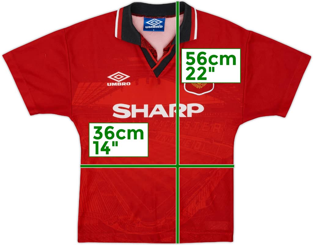 1994-96 Manchester United Home Shirt - 9/10 - (S.Boys)