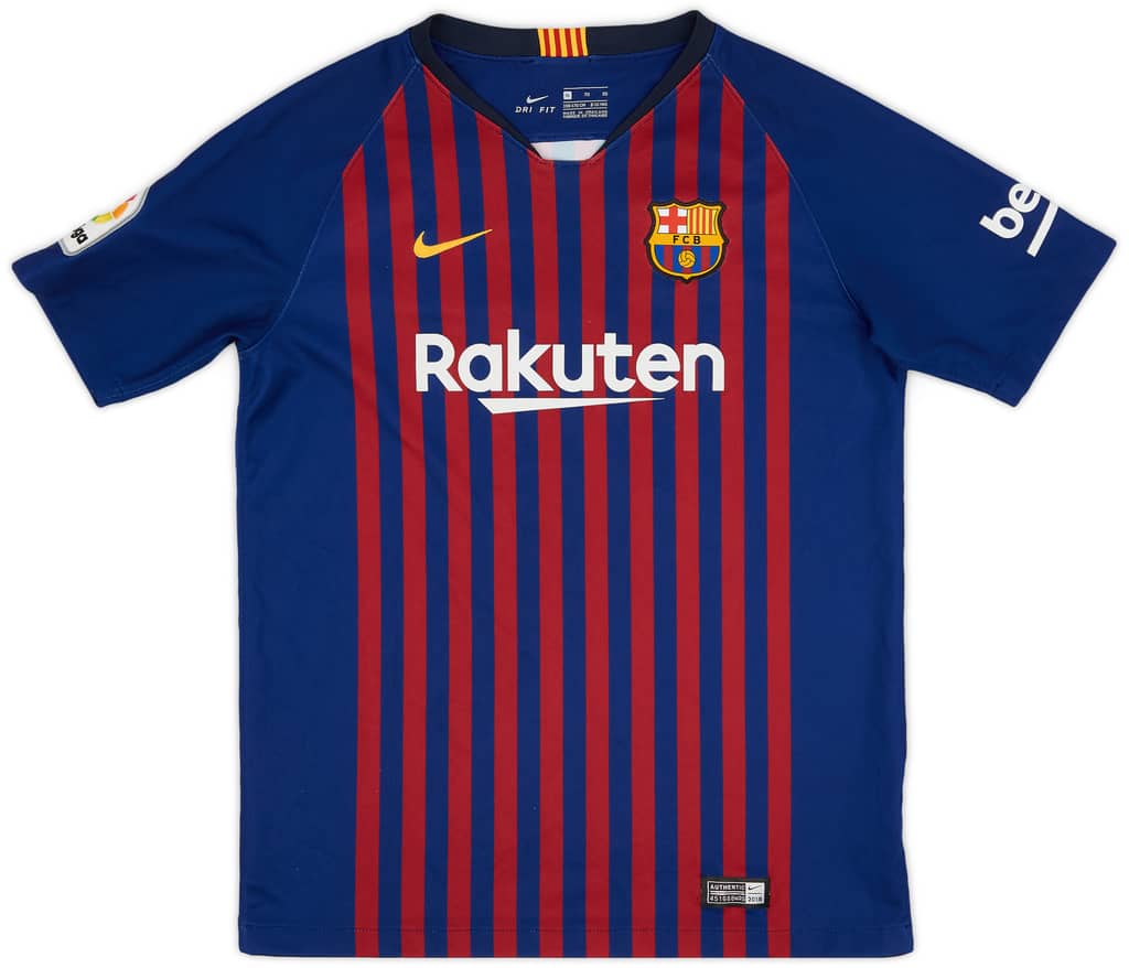 2018-19 Barcelona Home Shirt - 8/10 - (XL.Boys)
