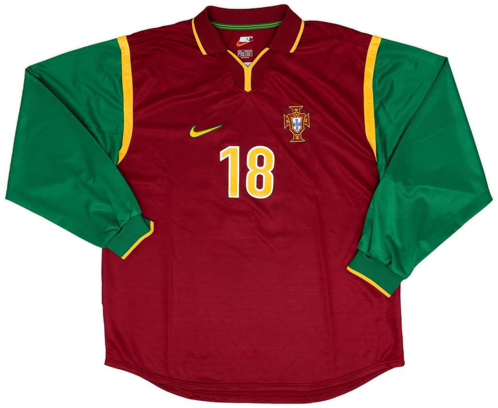1998-00 Portugal Match Issue Home L/S Shirt #18