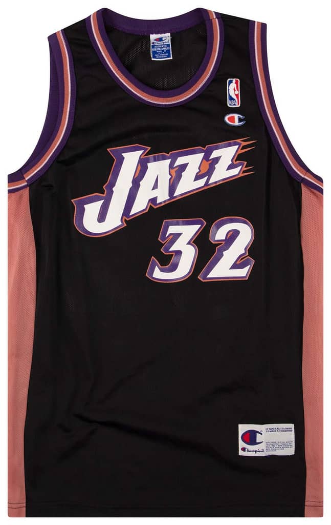 1998-02 Utah Jazz Malone #32 Champion Jersey (Alternate) Y