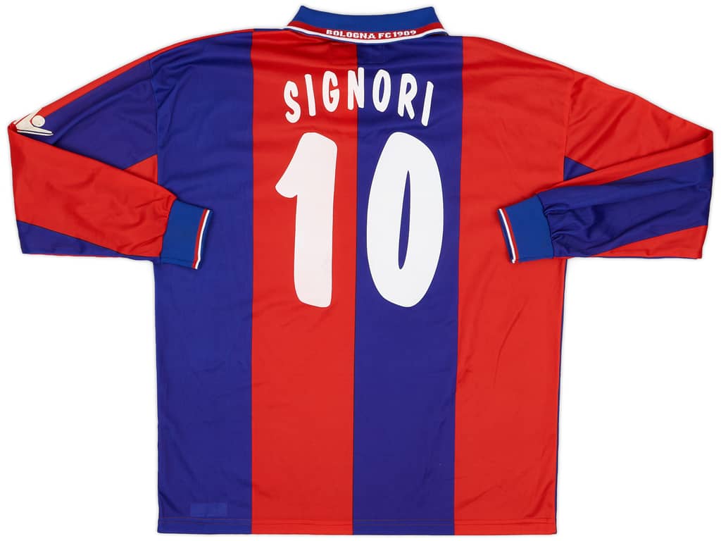2001-02 Bologna Match Worn Home Shirt Signori #10
