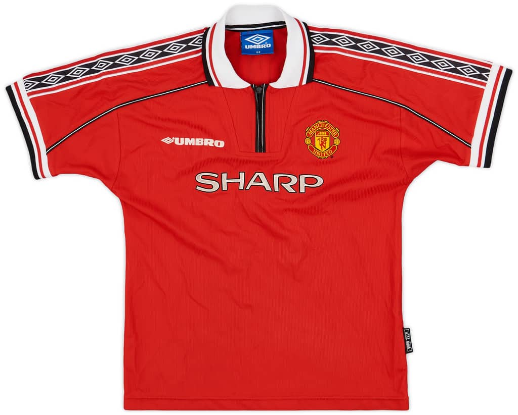 1998-00 Manchester United Home Shirt Yorke #19 - 7/10 - (L.Boys)