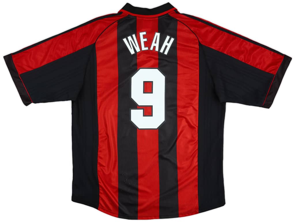 1998-00 AC Milan Home Shirt Weah #9 - 8/10 - (XL)