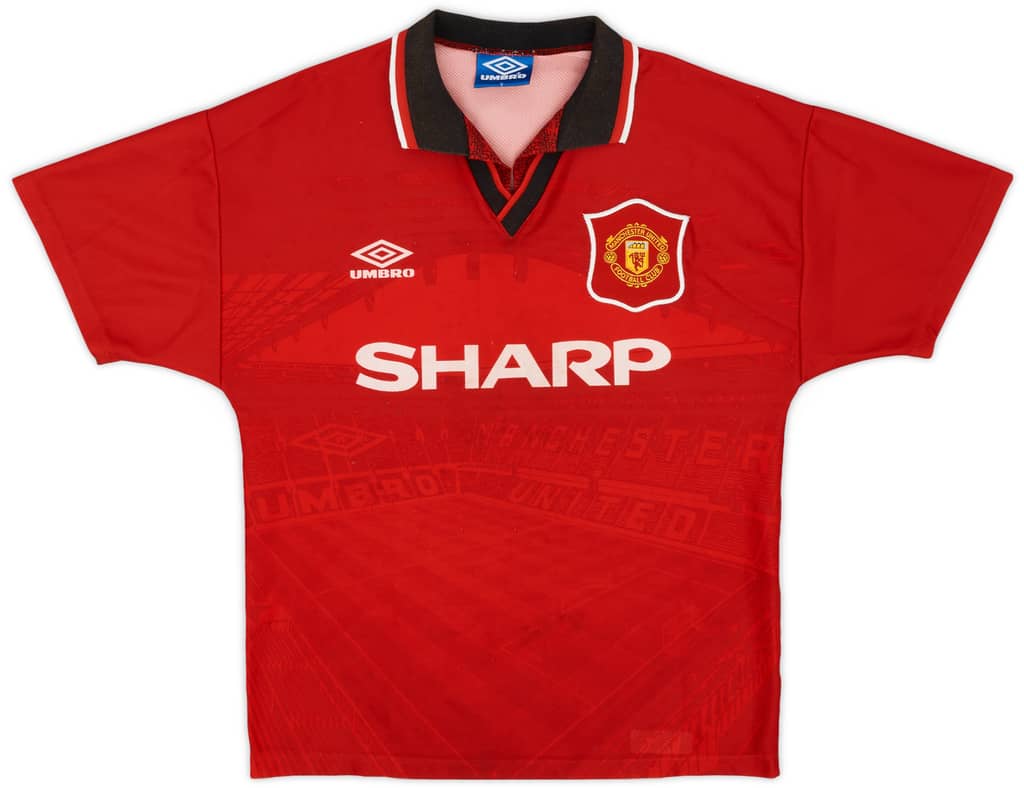 1994-96 Manchester United Home Shirt - 8/10 - (Y)