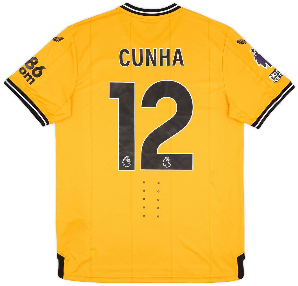 2023-24 Wolves Match Issue Home Shirt Cunha #12