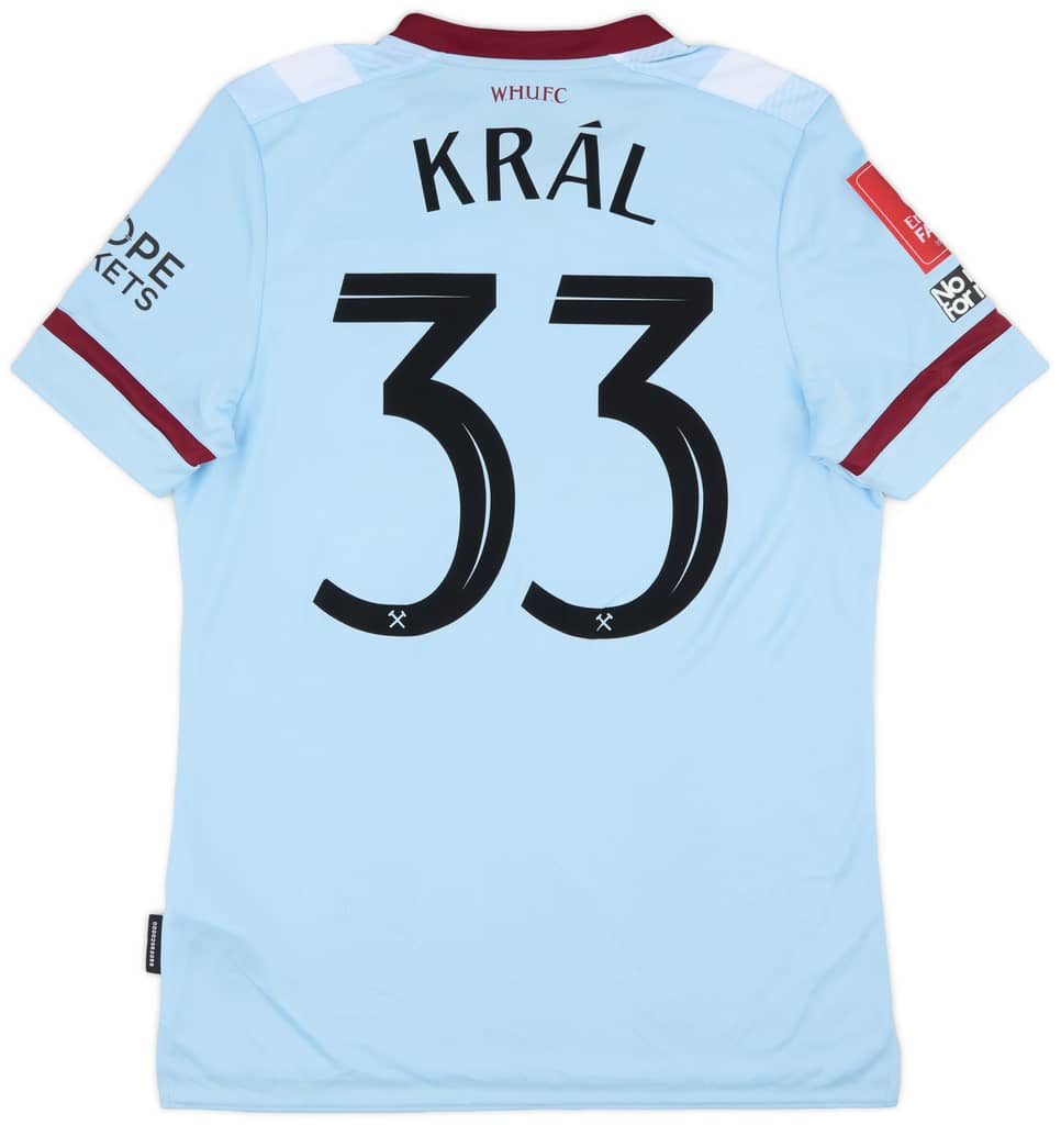 2021-22 West Ham Match Issue FA Cup Away Shirt Kral #33