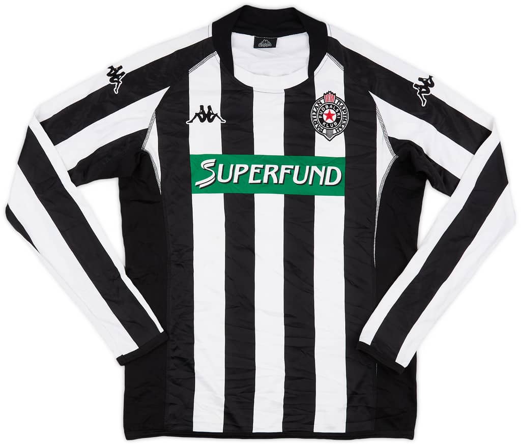 2003-04 FK Partizan Home L/S Shirt Ilic #22 - 8/10 - (XL)