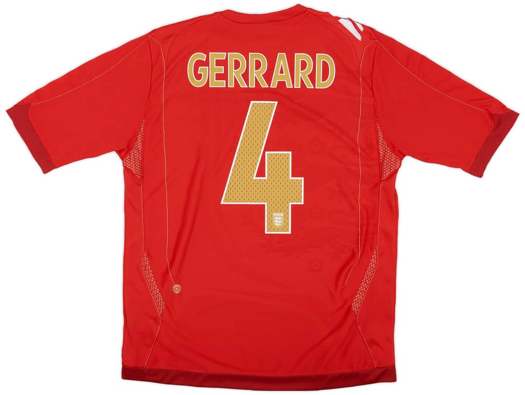 2006-08 England Away Shirt Gerrard #4 - 5/10 - (L)