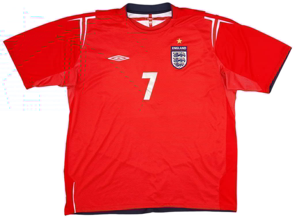 2004-06 England Away Shirt Beckham #7 - 6/10 - (XL)