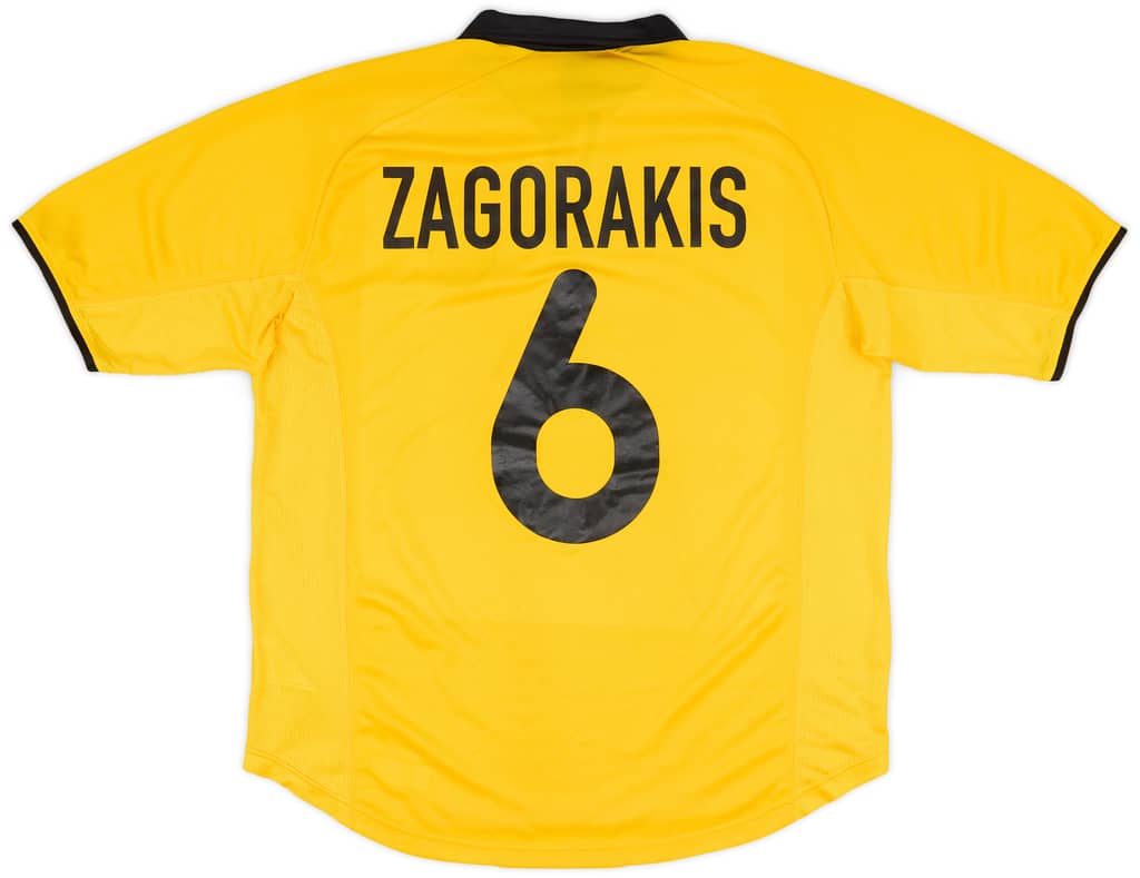 2001-02 AEK Athens Match Worn UEFA Cup Home Shirt Zagorakis #6