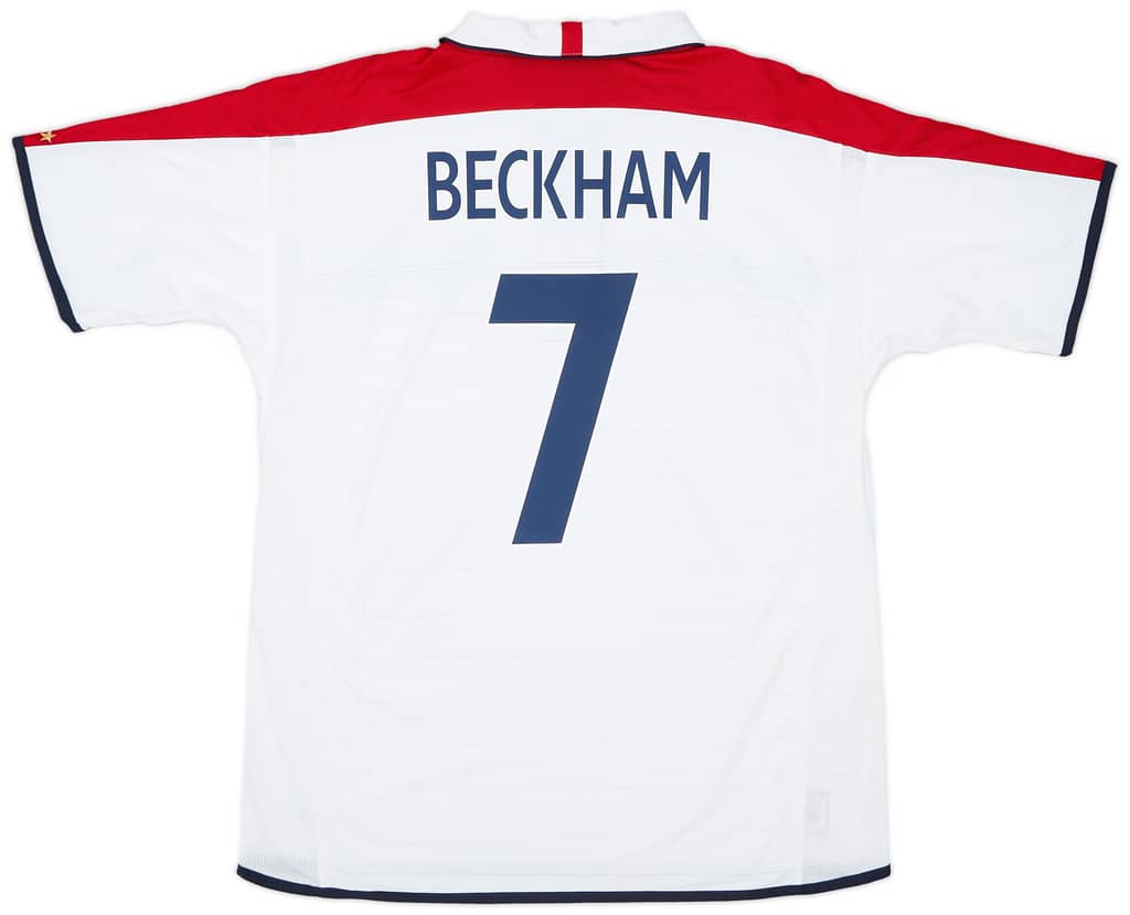 2003-05 England Home Shirt Beckham #7 - 6/10 - (S)