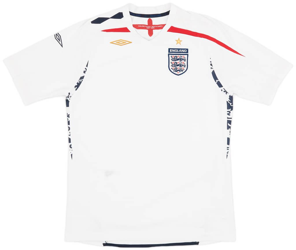 2007-09 England Home Shirt - 5/10 - (XL.Boys)