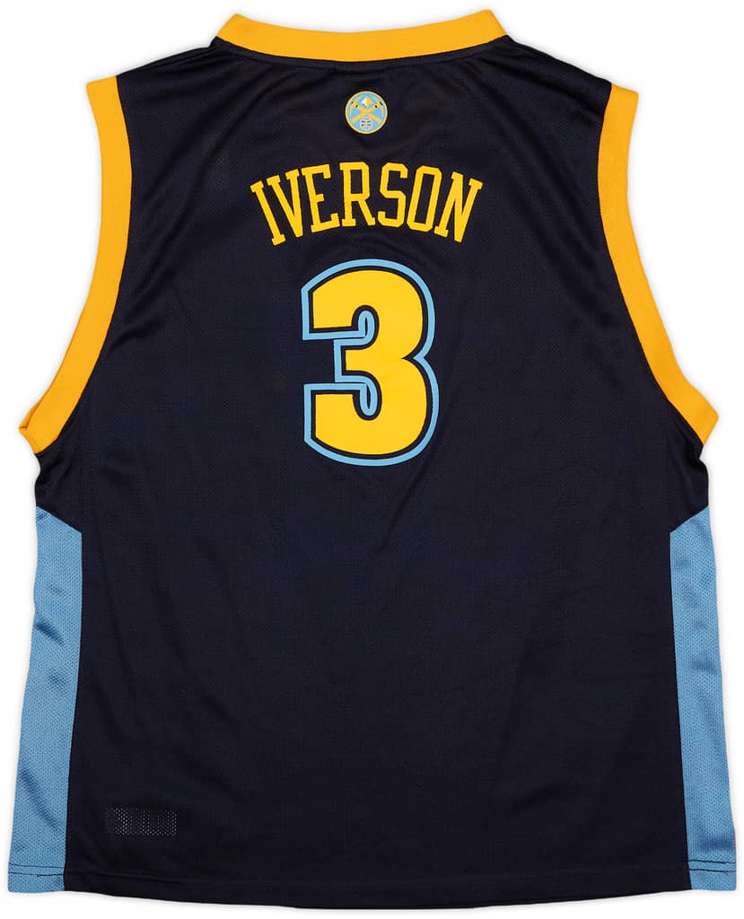 2006-08 Denver Nuggets Iverson #3 adidas Alternate Jersey - 7/10 - (XL.Boys)