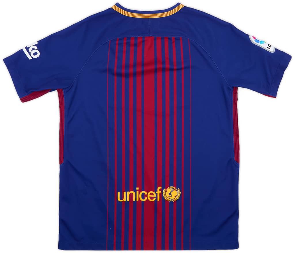 2017-18 Barcelona Home Shirt - 9/10 - (L.Boys)