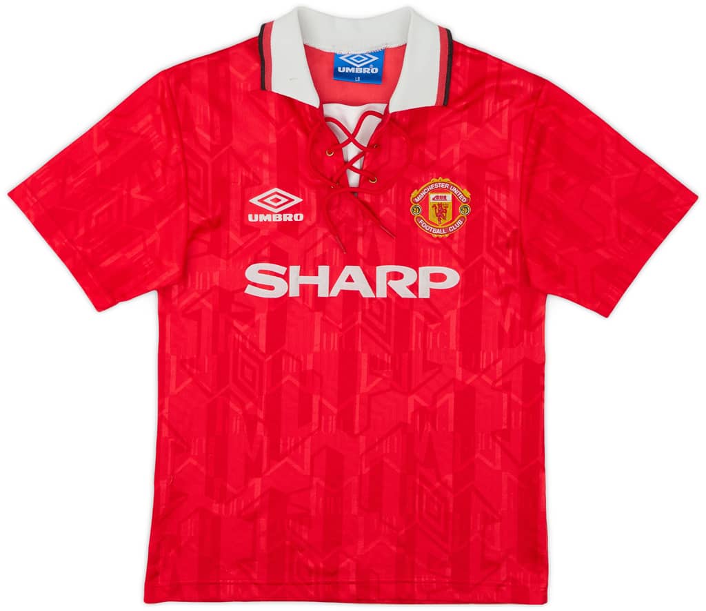 1992-94 Manchester United Home Shirt - 8/10 - (L.Boys)