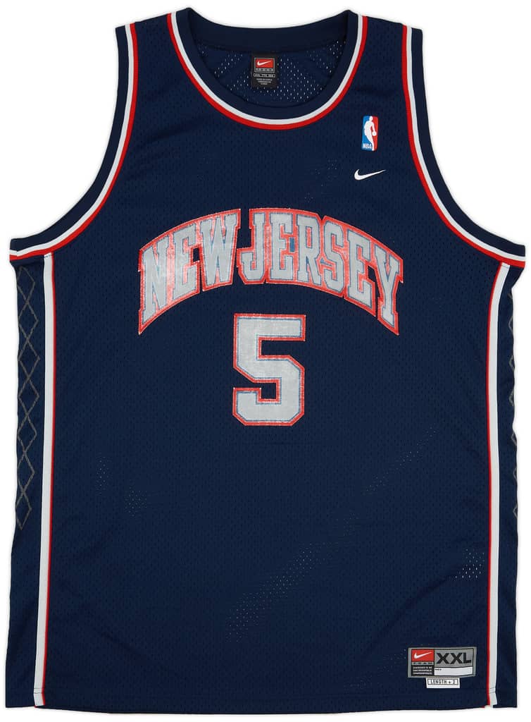 2001-04 New Jersey Nets Kidd #5 Nike Swingman Away Jersey - 7/10 - (XXL)