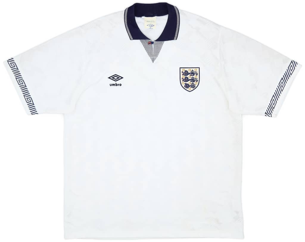 1990-92 England Home Shirt - 8/10 - (L)