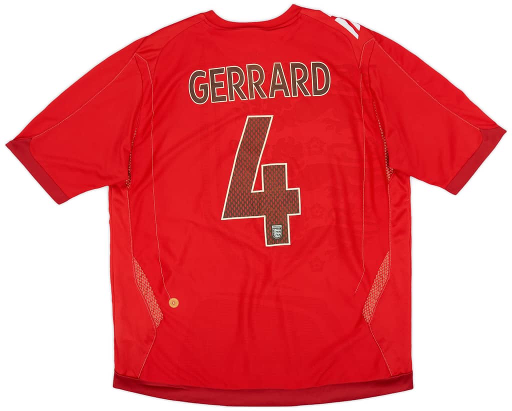 2006-08 England Away Shirt Gerrard #4 - 5/10 - (XL)