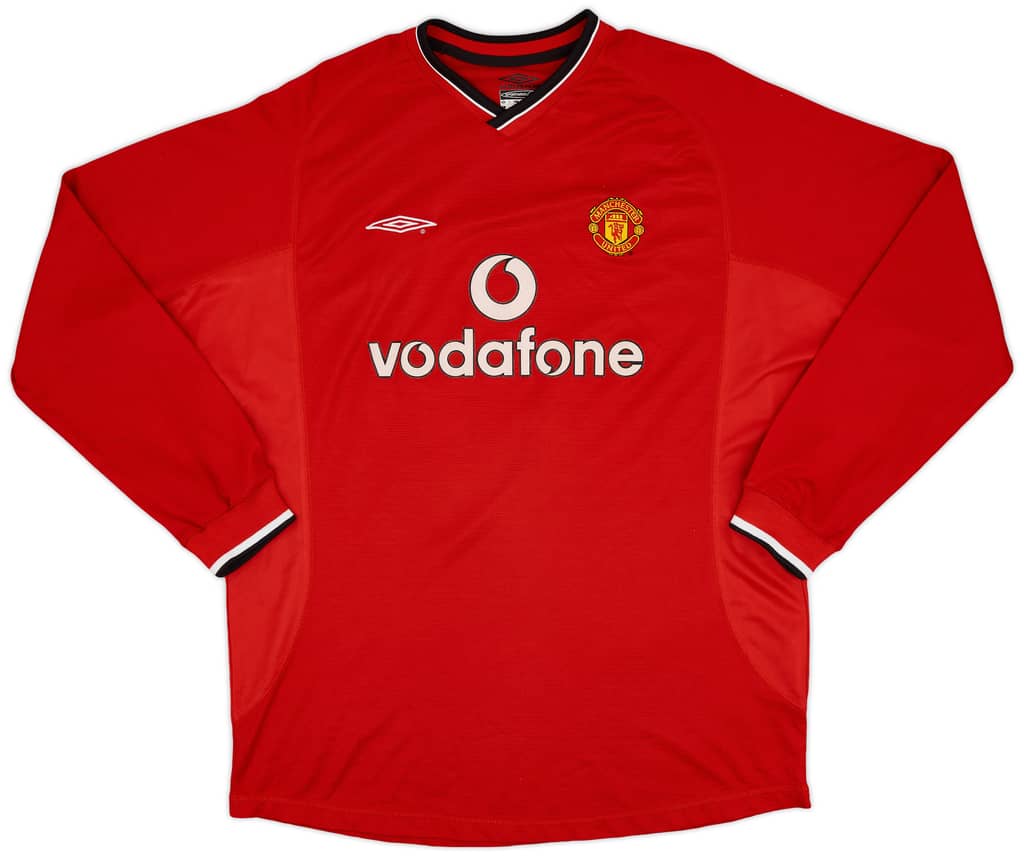2000-02 Manchester United Home L/S Shirt Solskjaer #20 - 9/10 - (XL)