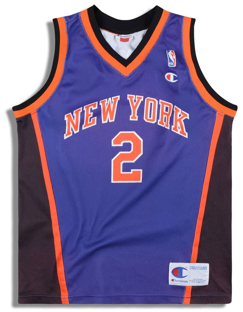 1997-01 New York Knicks Johnson #2 Champion Jersey (Away) Y